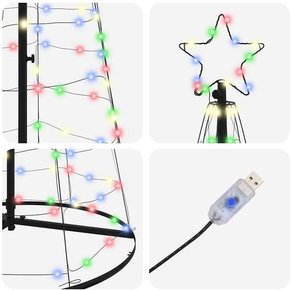 LED Kalėdų medis EKENAS 250 cm 390 LED Įvairių spalvų Plienas