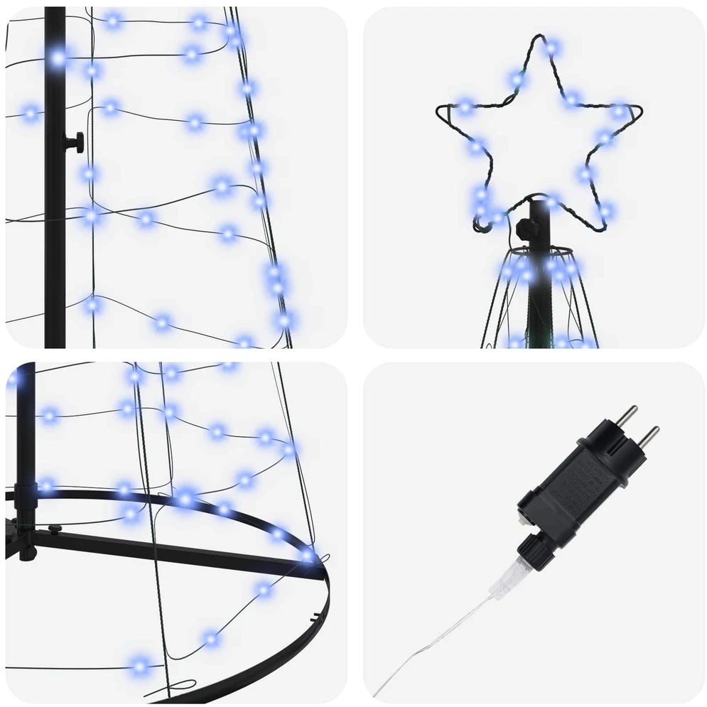 LED Kalėdų medis EKENAS 250 cm 390 LED Mėlyna Plienas Mėlyna