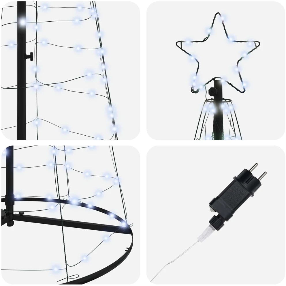 LED Kalėdų medis EKENAS 250 cm 390 LED Šalta balta Plienas