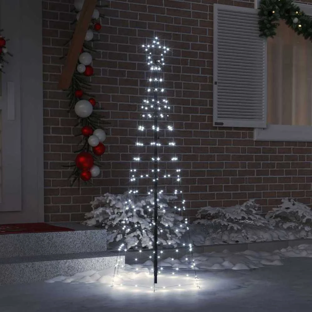 LED Kalėdinė eglutė su žemės kuoleliais Šalta balta 250 cm