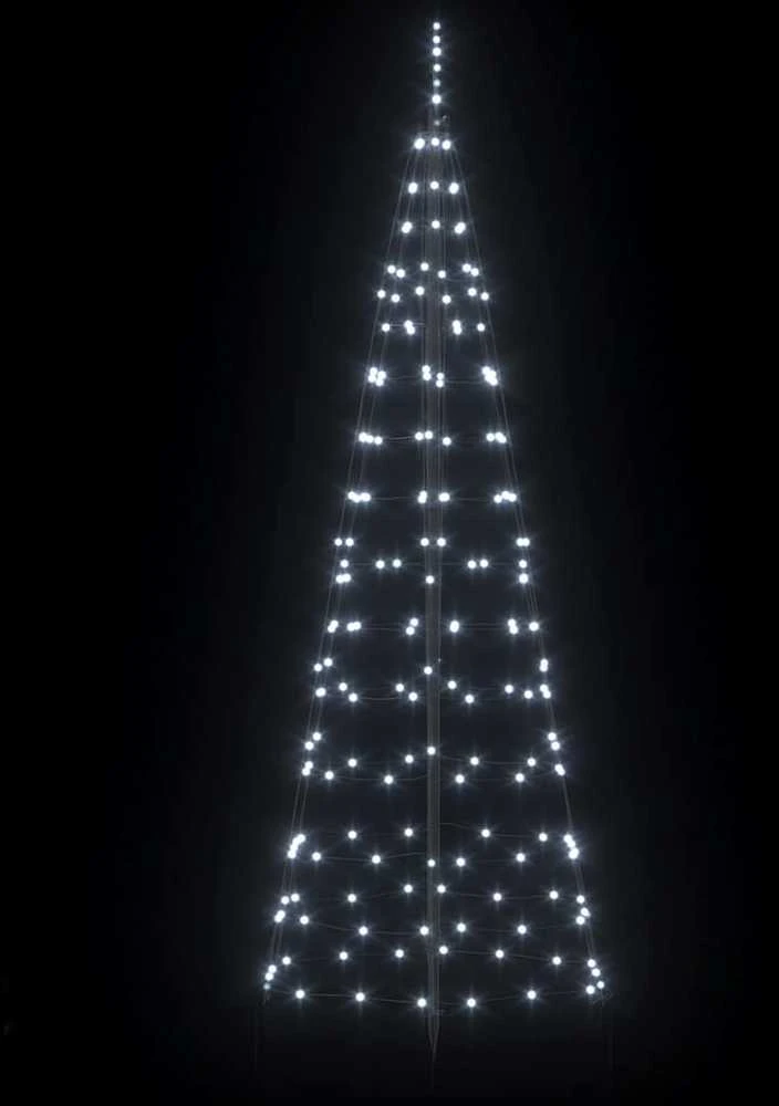 LED Kalėdinė eglutė su žemės kuoleliais Šalta balta 250 cm