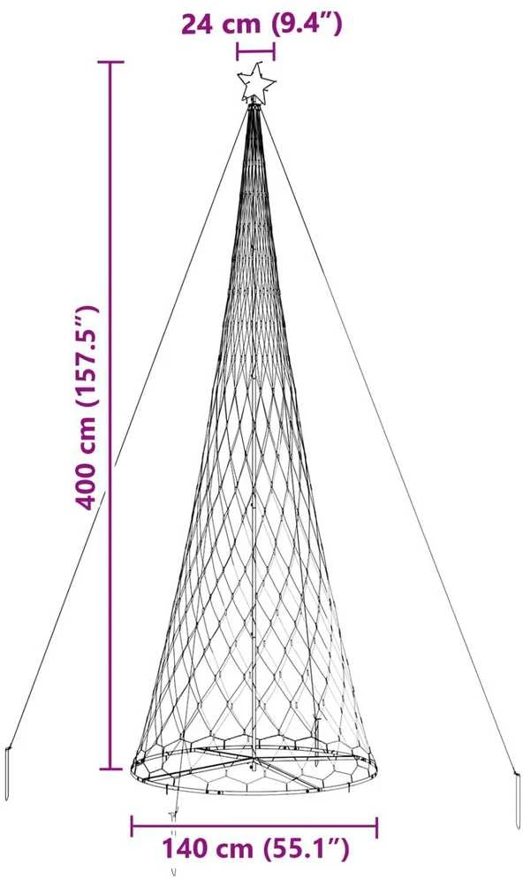 LED Kalėdų medis Įvairiaspalvis 399 cm metalas