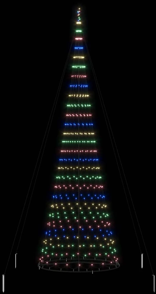 LED Kalėdų medis Įvairiaspalvis 500 cm metalas