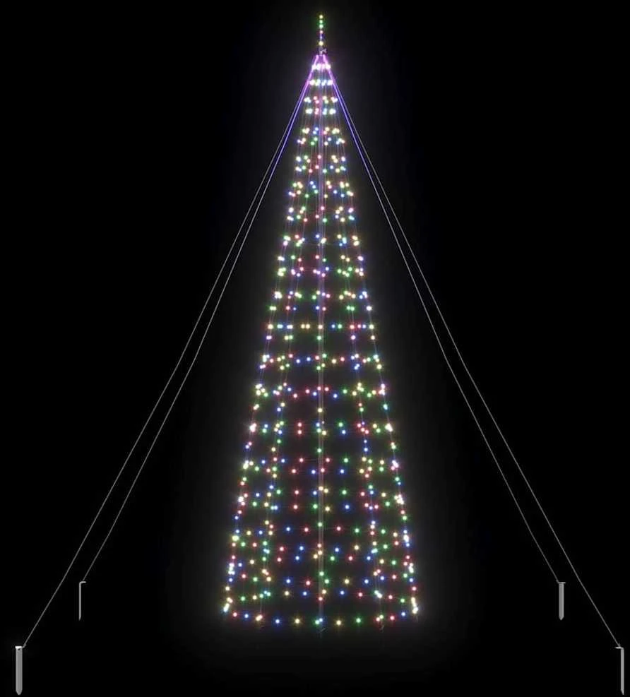 LED Kalėdinė eglutė su žemės kuoleliais Įvairiaspalvis 400 cm