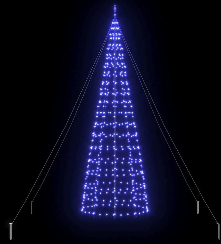 LED Kalėdinė eglutė su žemės kuoleliais Mėlyna 400 cm Geležis