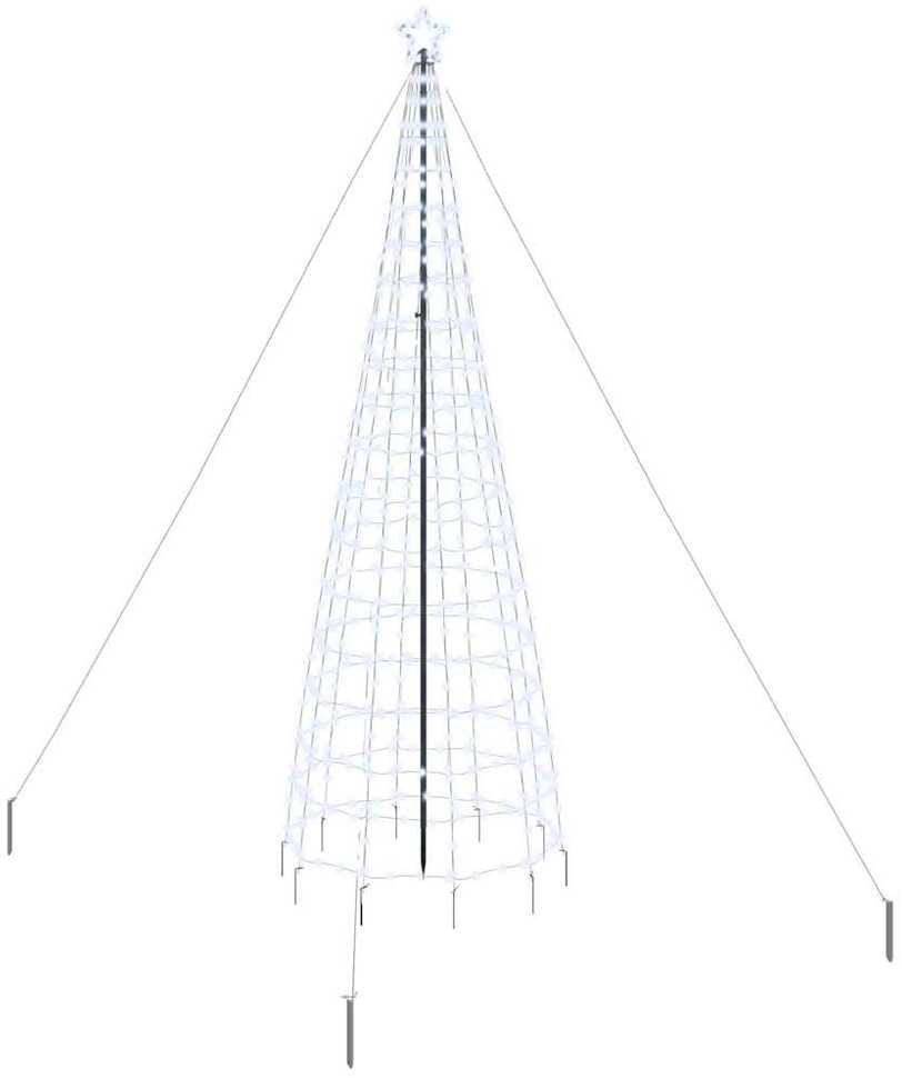 LED Kalėdinė eglutė su žemės kuoleliais Šalta balta 400 cm