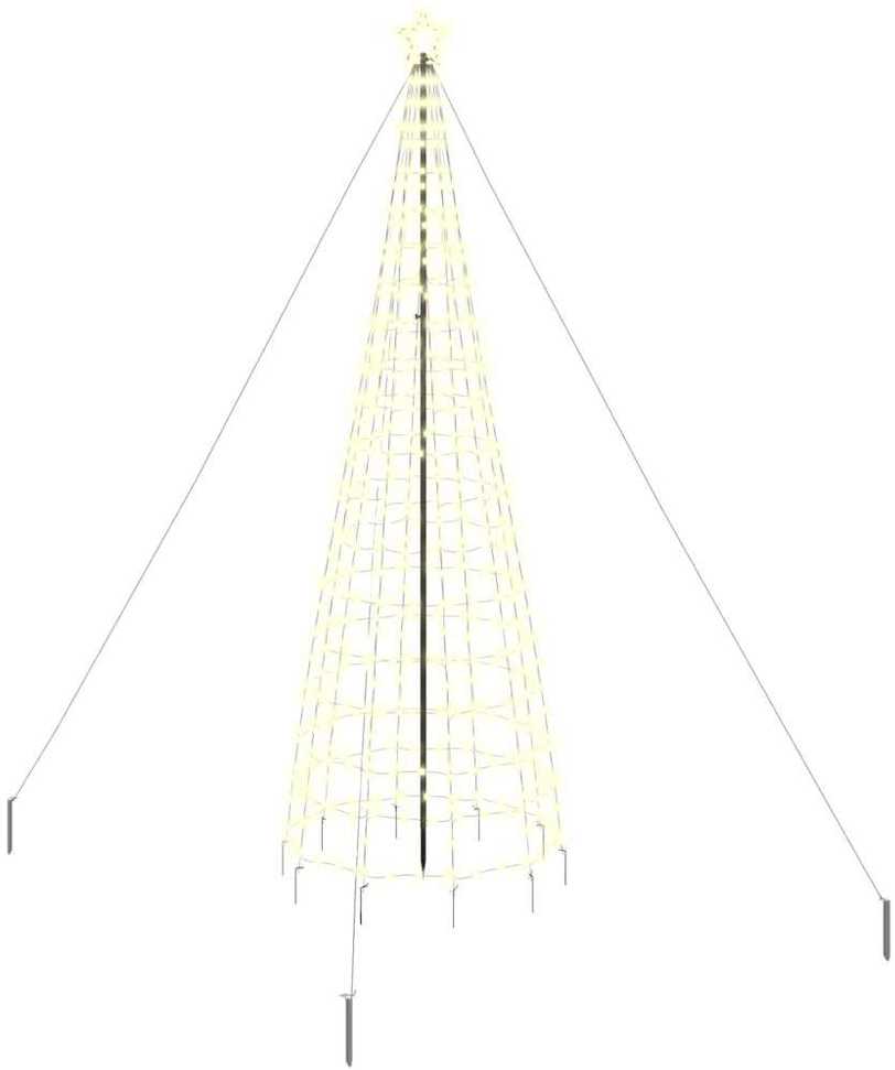 LED Kalėdinė eglutė su žemės kuoleliais Auksinė 400 cm Geležis
