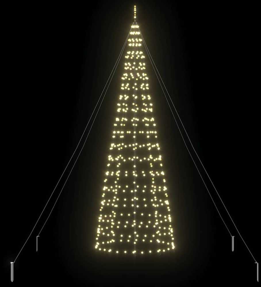 LED Kalėdinė eglutė su žemės kuoleliais Auksinė 400 cm Geležis