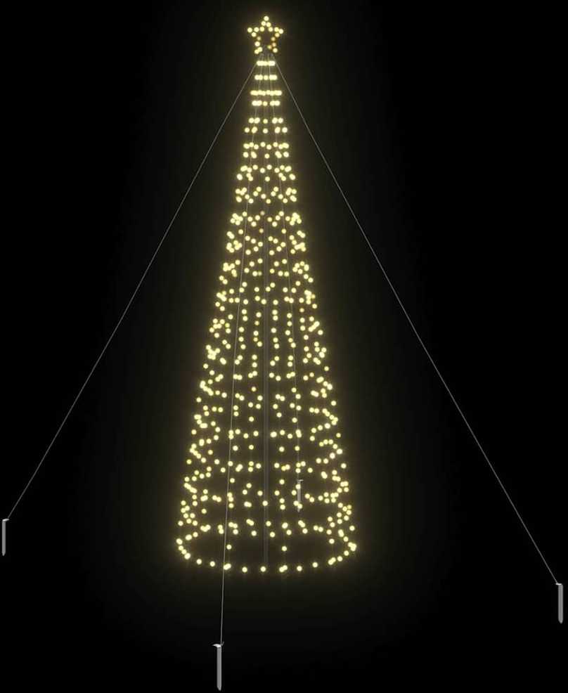 LED Kalėdinė eglutė su žemės kuoleliais Auksinė 400 cm Geležis