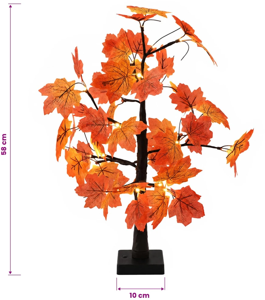 LED klevo Kalėdų eglutė 2 vnt. Ruda 58 cm Plastmasė 48 LED