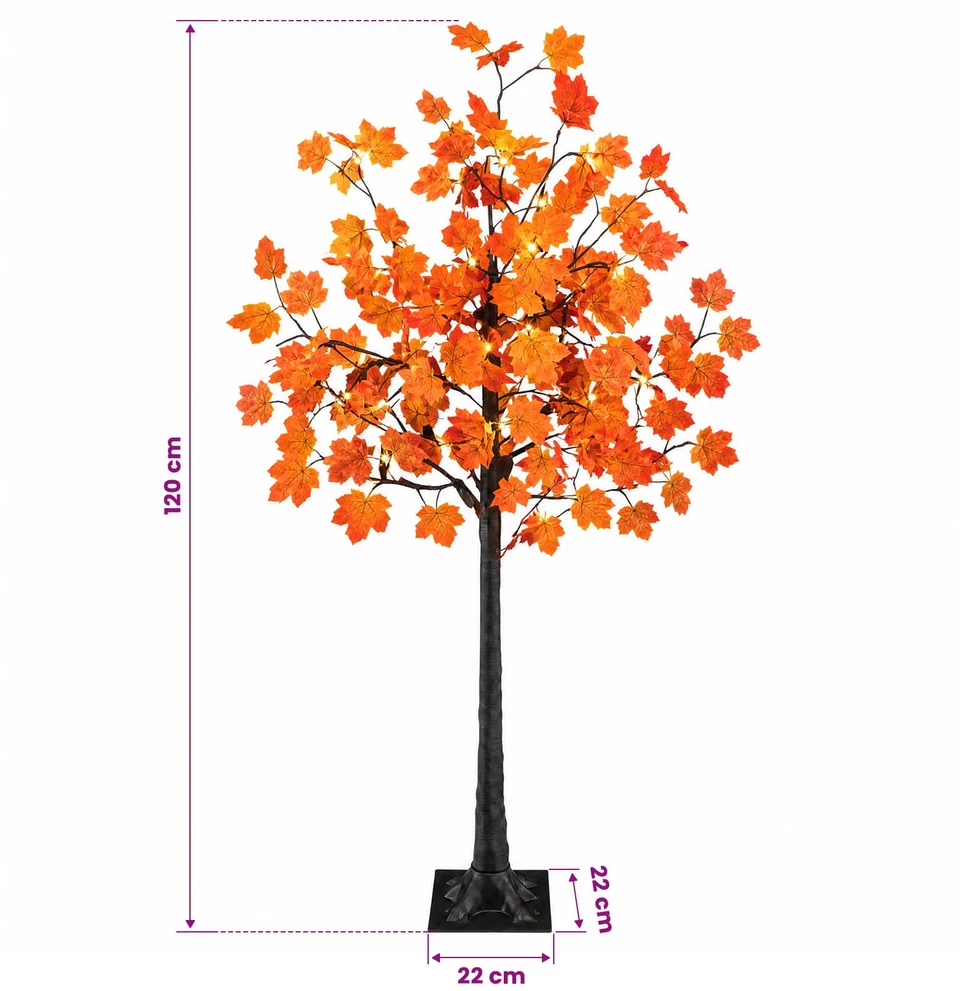 LED klevo Kalėdų eglutė Ruda 120 cm Plastmasė 48 LED