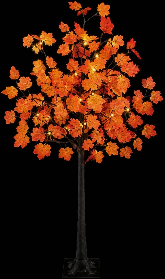 LED klevo Kalėdų eglutė Ruda 120 cm Plastmasė 48 LED