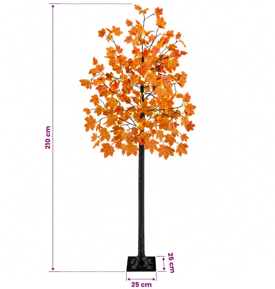 LED klevo Kalėdų eglutė Ruda 210 cm Plastmasė 144 LED