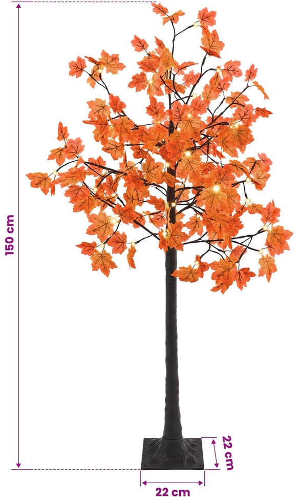 LED klevo Kalėdų eglutė Ruda 22 x 22 x 150 cm Plastmasė 96 LED