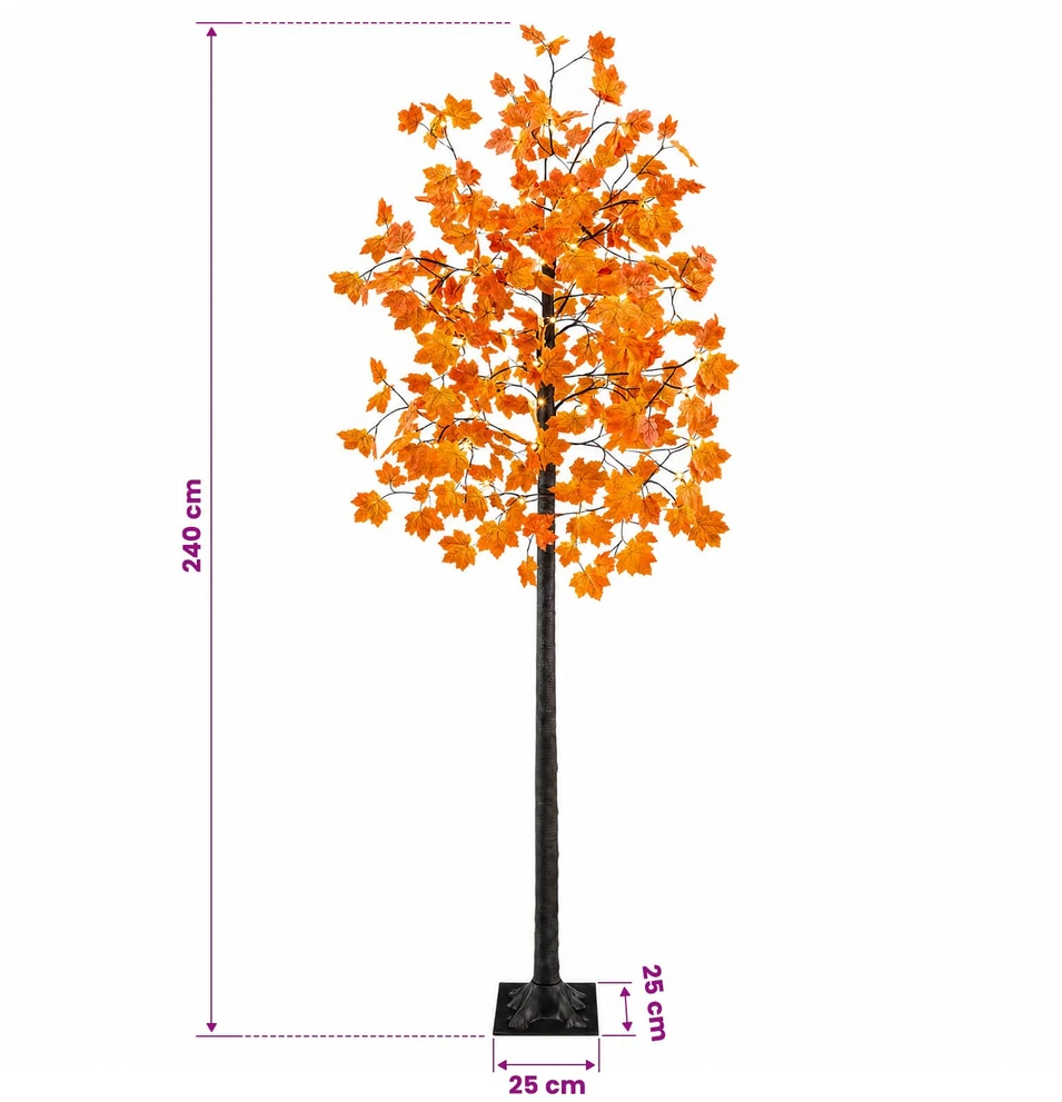 LED klevo Kalėdų eglutė Ruda 240 cm Plastmasė 192 LED