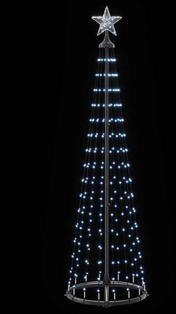 LED kūginė kalėdinė eglutė 180 cm 250 LED Šalta balta Plienas