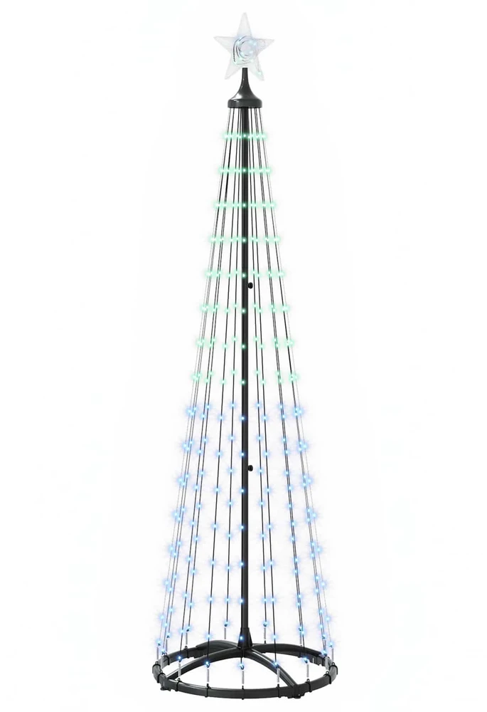 LED kūginė kalėdinė eglutė 180 cm 250 LED Įvairių spalvų