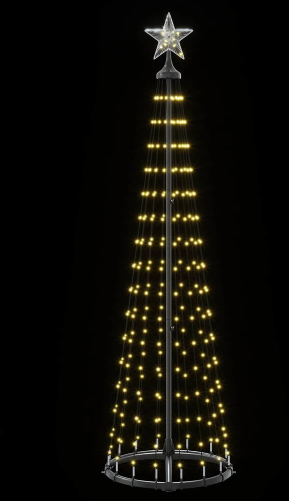 LED kūginė kalėdinė eglutė 180 cm 250 LED Šilta balta Plienas