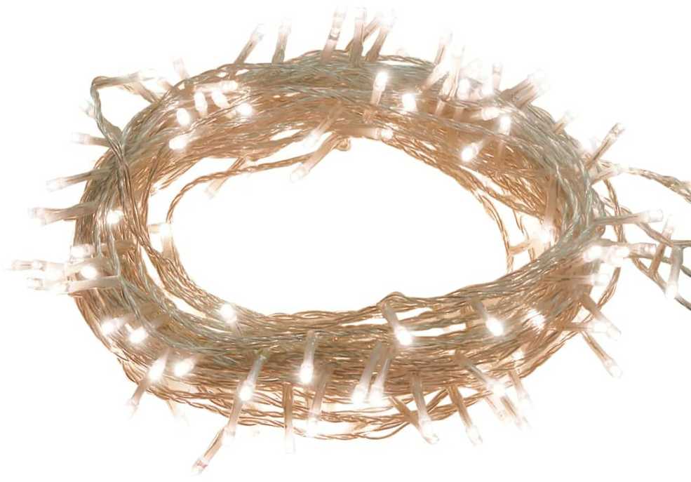LED lempučių girlianda, 100m, PVC, 1000 šiltų baltų LED