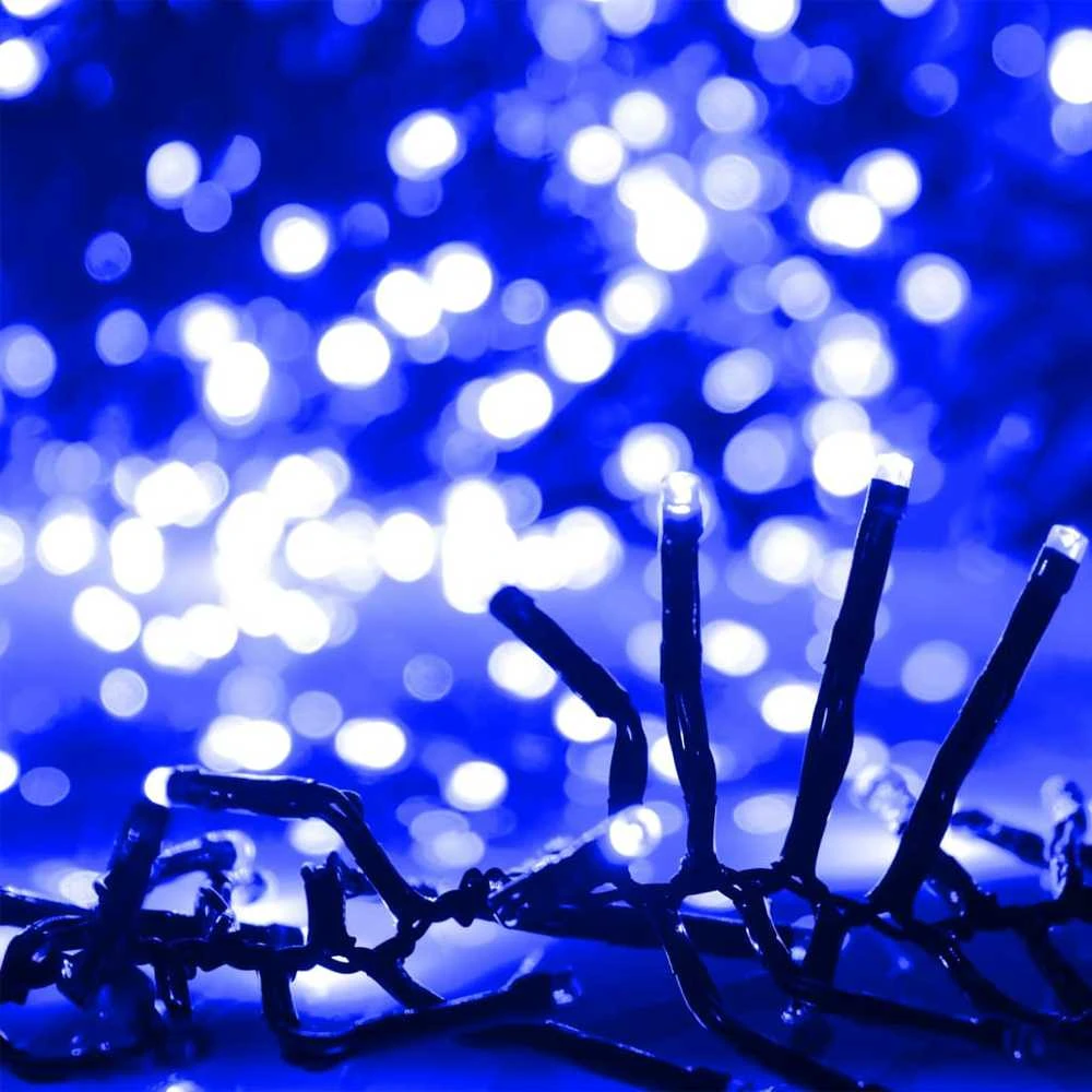 LED lempučių girlianda, PVC, 1000 mėlynų LED, tanki