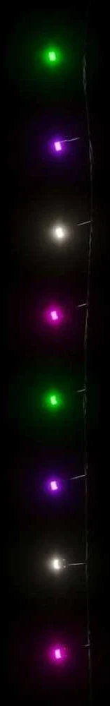 LED lempučių girlianda, 200m, PVC, 2000 pastelinių spalvotų LED
