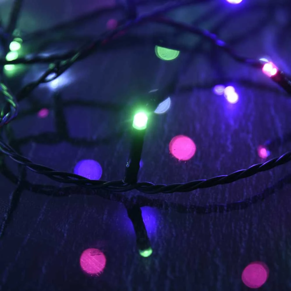 LED lempučių girlianda, 30m, PVC, 300 pastelinių spalvotų LED
