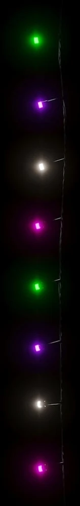 LED lempučių girlianda, 30m, PVC, 300 pastelinių spalvotų LED