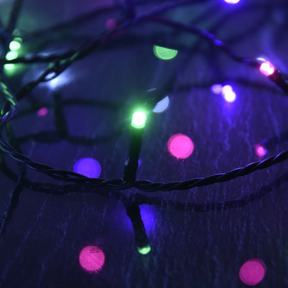 LED lempučių girlianda, 40m, PVC, 400 pastelinių spalvotų LED