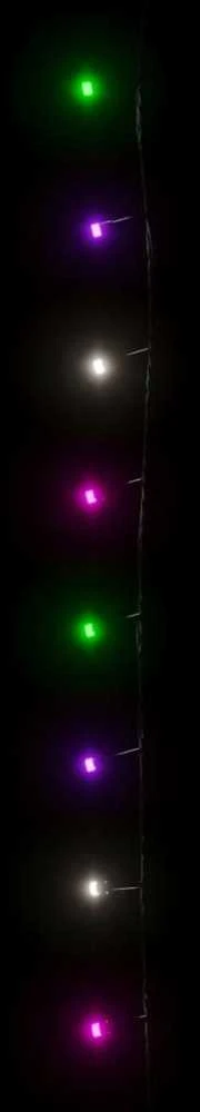 LED lempučių girlianda, 60m, PVC, 600 pastelinių spalvotų LED