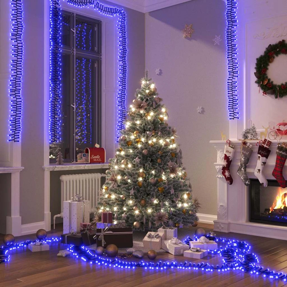 LED lempučių girlianda, PVC, 1000 mėlynų LED, tanki