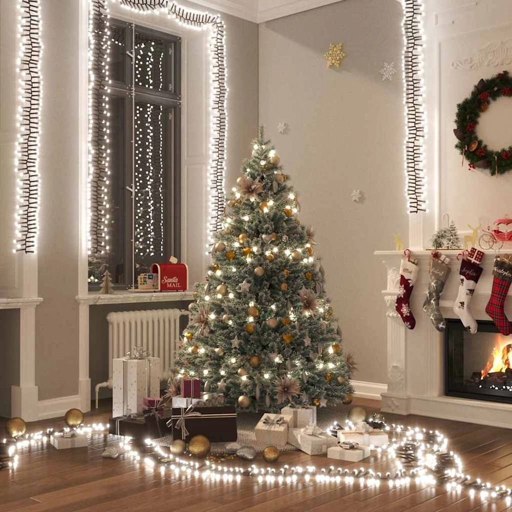 LED lempučių girlianda, PVC, 2000 šaltų baltų LED, tanki