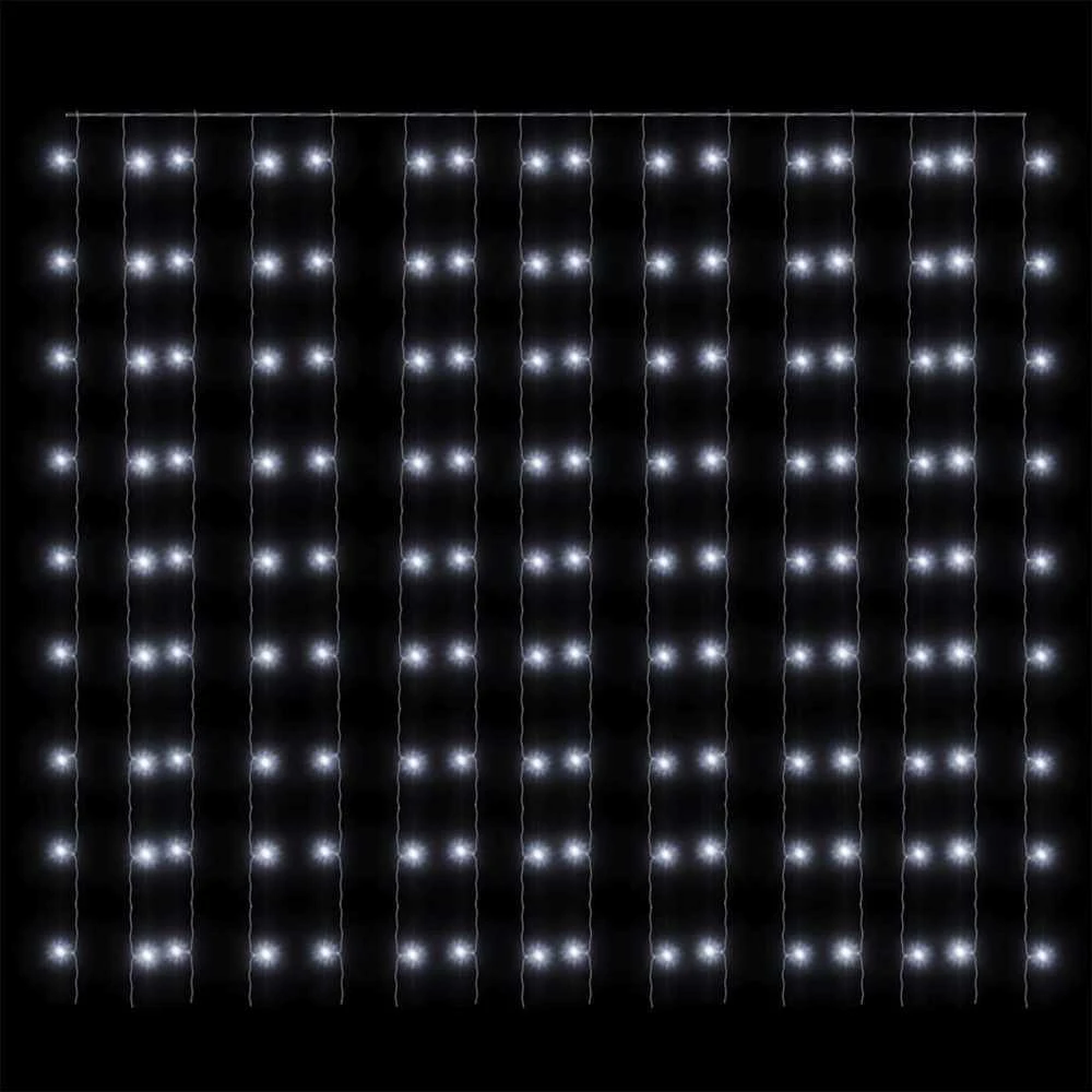 LED lempučių užuolaida, 3x3m, 300 šaltų baltų LED lempučių