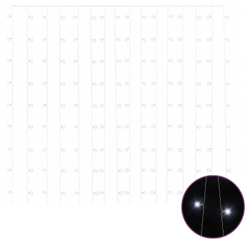 LED lempučių užuolaida, 3x3m, 300 šaltų baltų LED lempučių