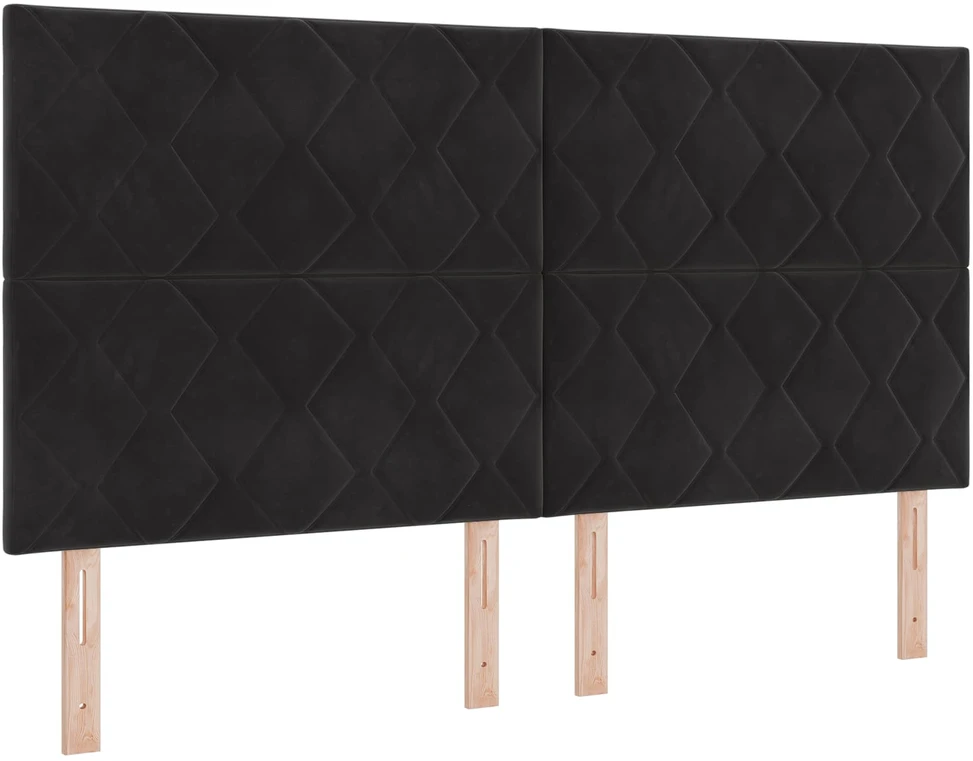 Lova LED lovos čiužinys su LED apšvietimu Juoda 180 x 200 cm Aksomas