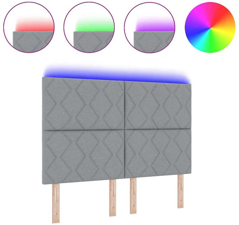 LED galvūgalis Šviesiai pilka audinys