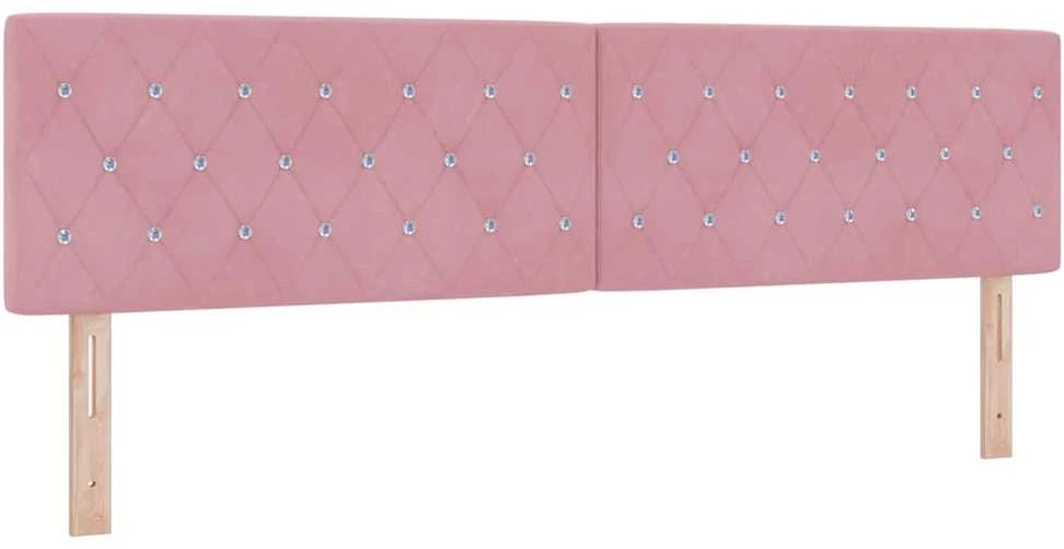 LED galvūgalis su LED juostelėmis Rožinė 180 cm Aksomas