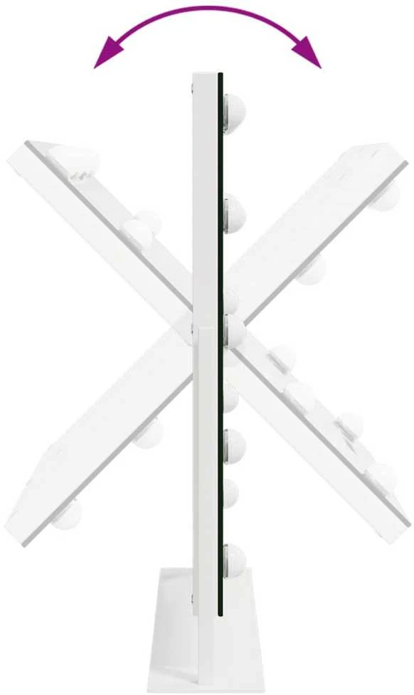 LED makiažo veidrodis Balta 44 x 10 x 53 cm Stiklas ir plienas