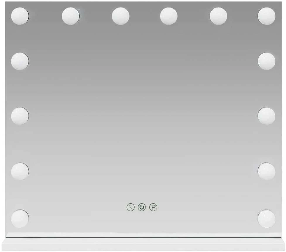 LED makiažo veidrodis Balta 50 x 10 x 44 cm Stiklas ir plienas