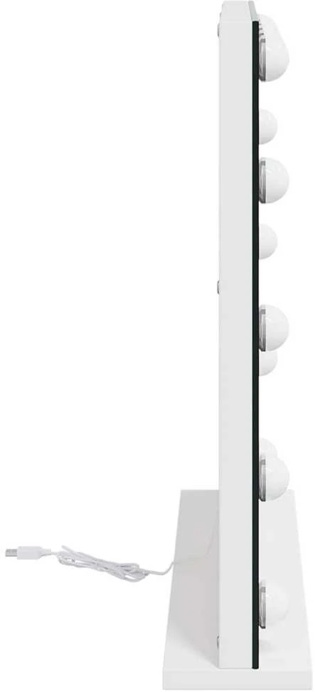 LED makiažo veidrodis Balta 50 x 10 x 44 cm Stiklas ir plienas