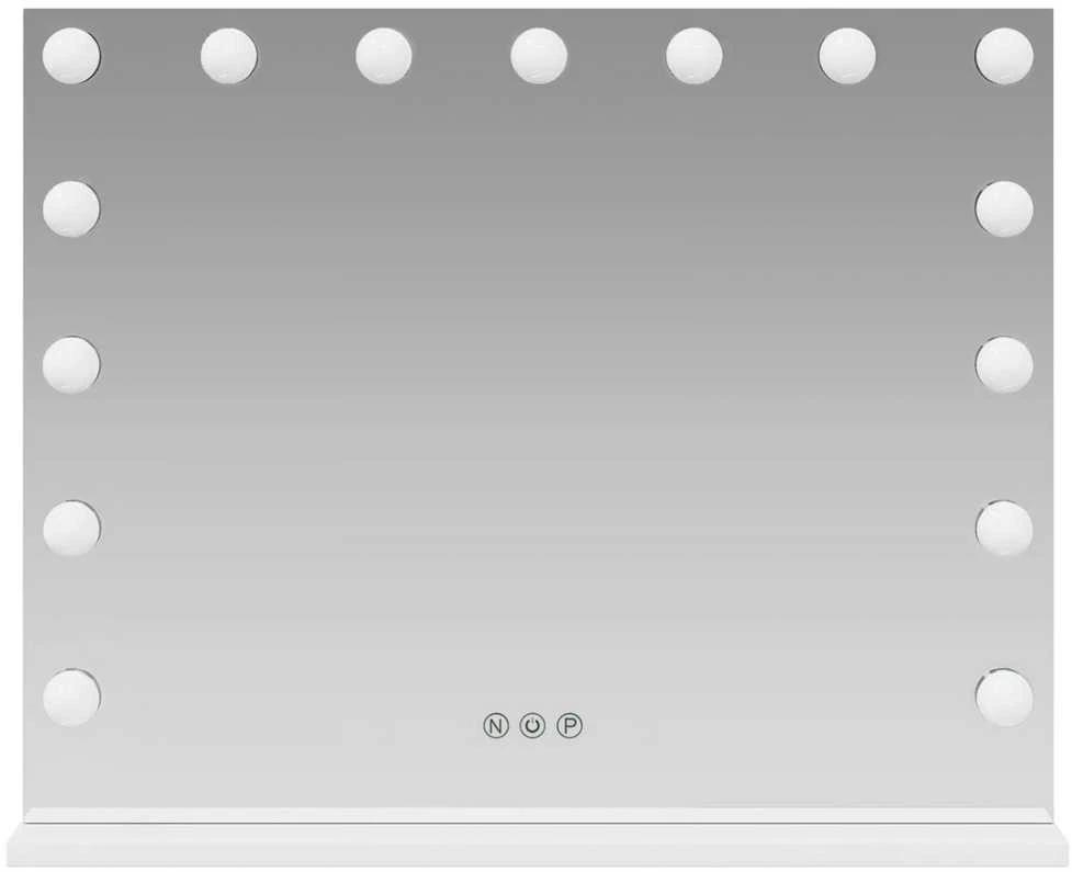 LED makiažo veidrodis Balta 58 x 10 x 47 cm Stiklas ir plienas