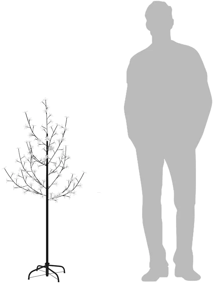 LED medis su vyšnių žiedais, 120cm, 84 šiltos baltos LED