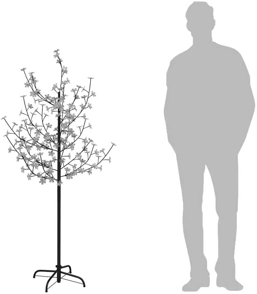 LED medis su vyšnių žiedais, 150cm, 120 šiltų baltų LED