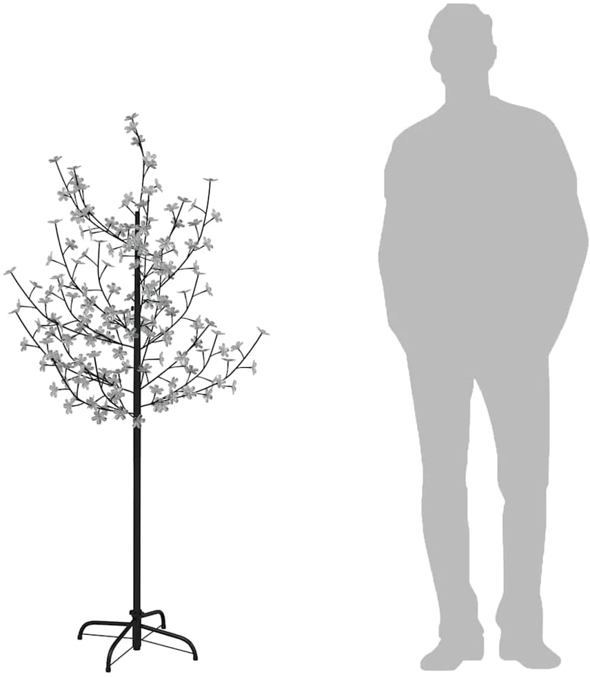 LED medis su vyšnių žiedais, 150cm, 120 šiltų baltų LED