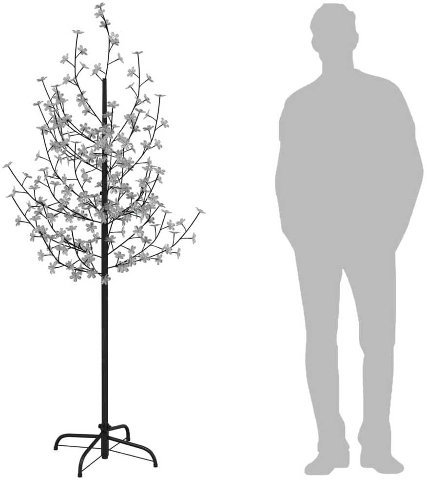 LED medis su vyšnių žiedais, 180cm, 200 šiltų baltų LED