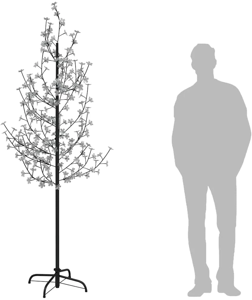 LED medis su vyšnių žiedais, 220cm, 220 šiltų baltų LED