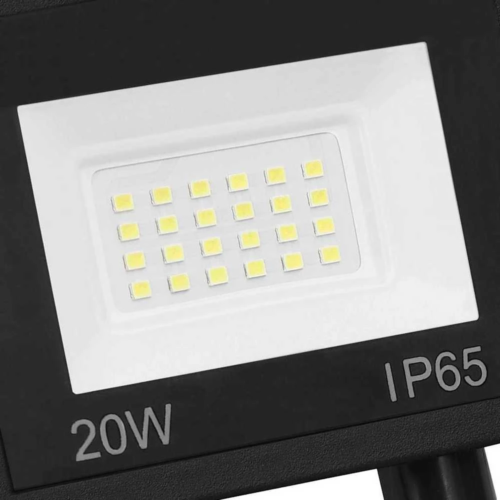 LED prožektorius su jutikliu, šiltos baltos spalvos, 20W