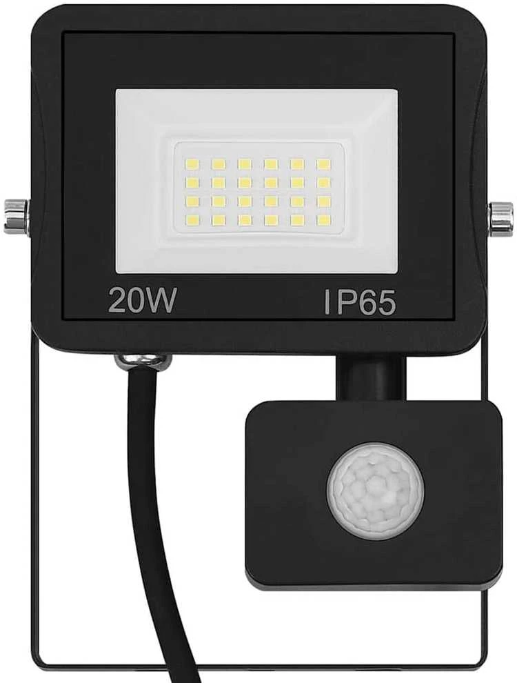 LED prožektorius su jutikliu, šiltos baltos spalvos, 20W