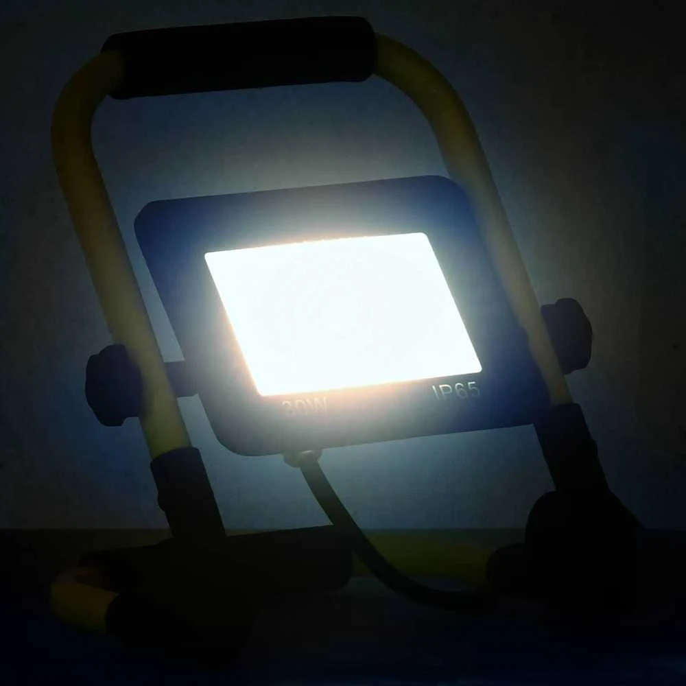 LED prožektorius su rankena, šaltos baltos spalvos, 30W