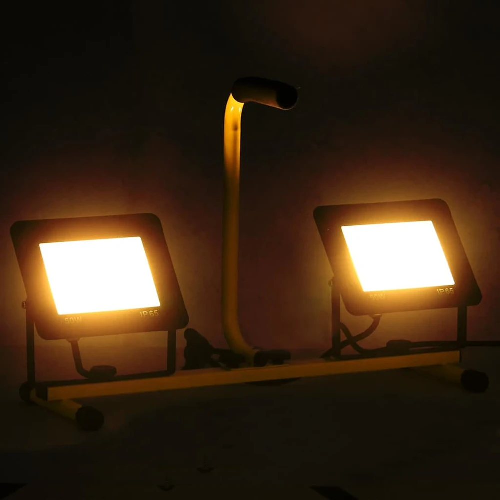 LED prožektorius su rankena, šiltos baltos spalvos, 2x50W