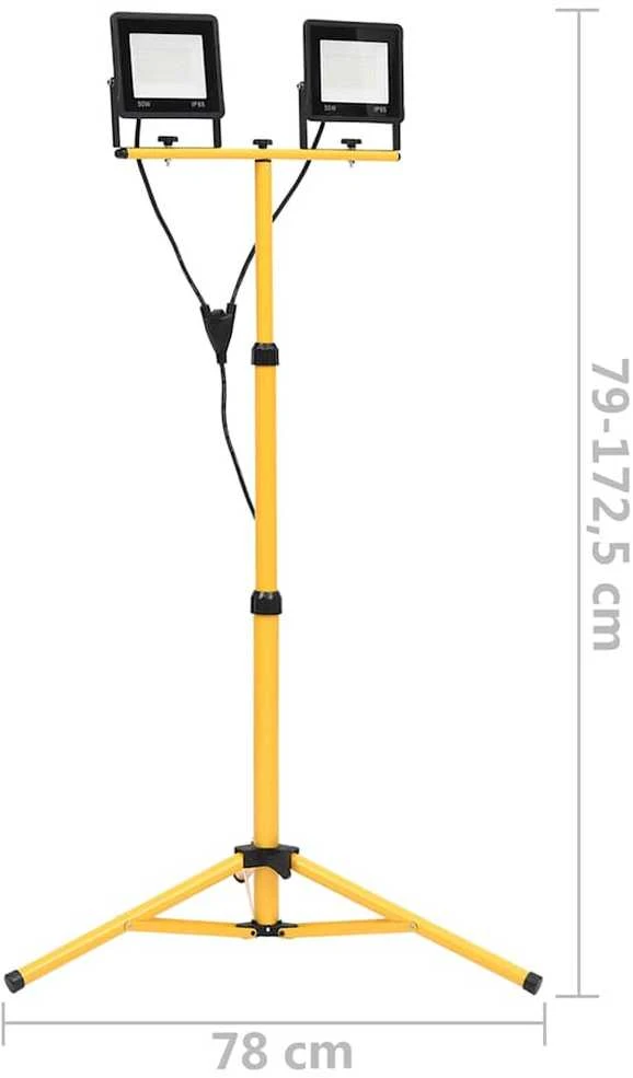 LED prožektorius su trikoju, šaltos baltos spalvos, 2x50W